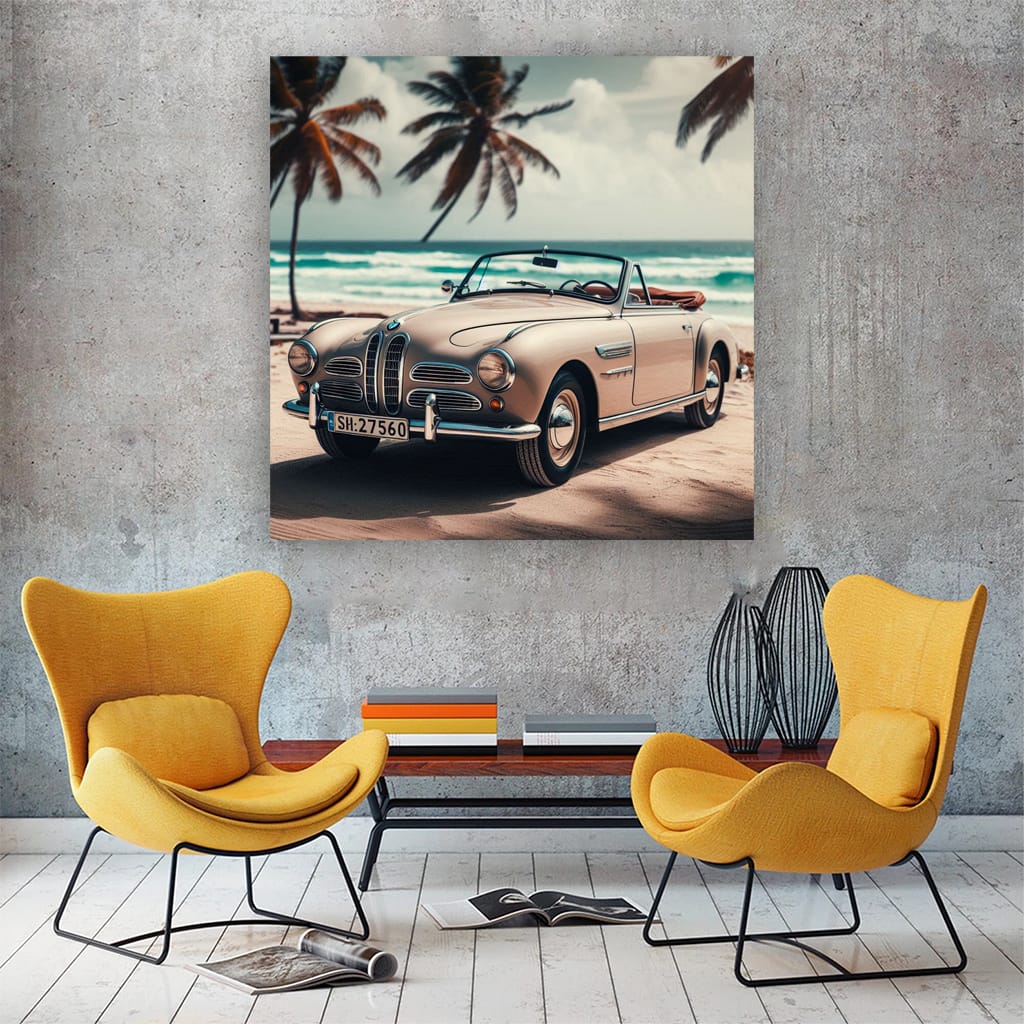 Bmw Retro Cabrio On Bea Wall Art