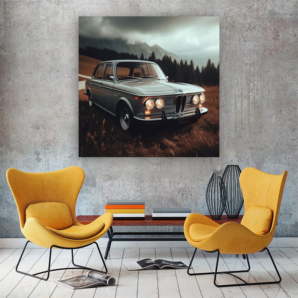 Bmw Retro Gray Natu Wall Art