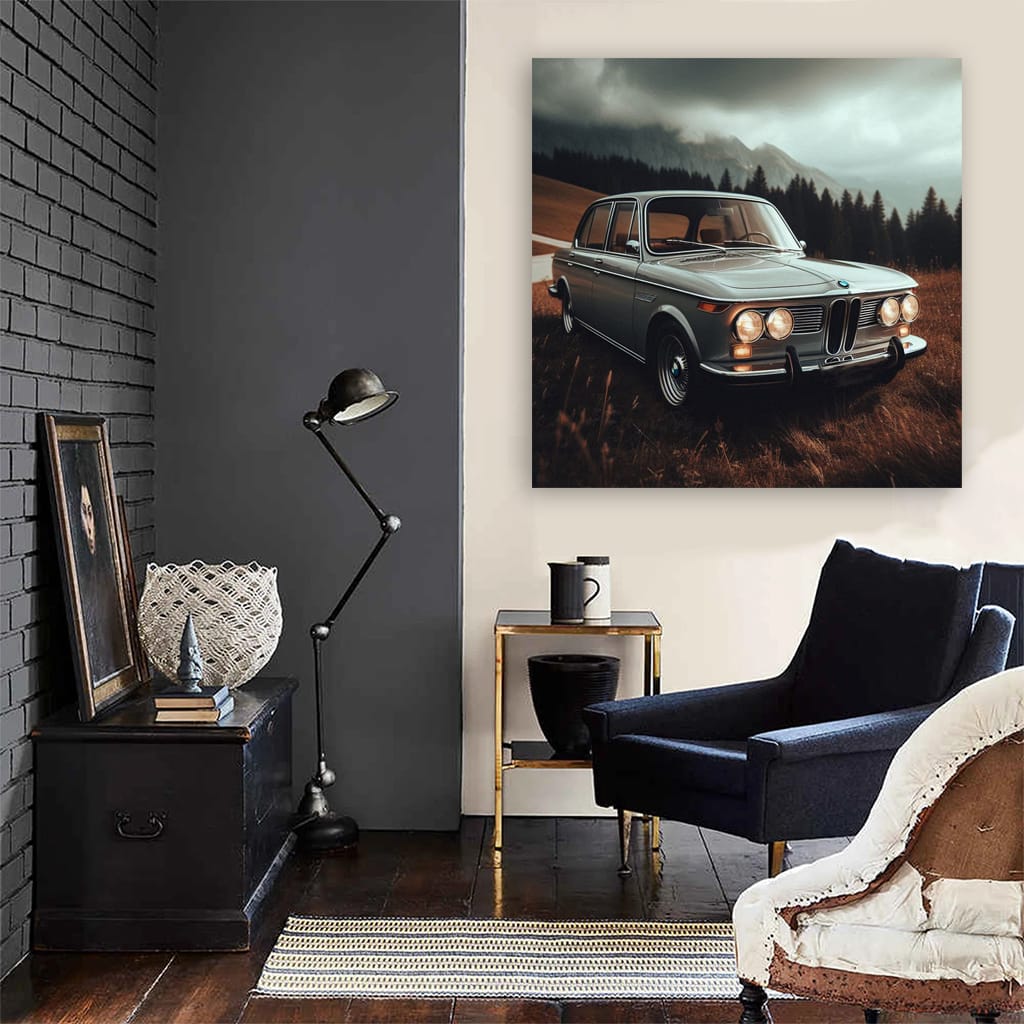 Bmw Retro Gray Natu Wall Art