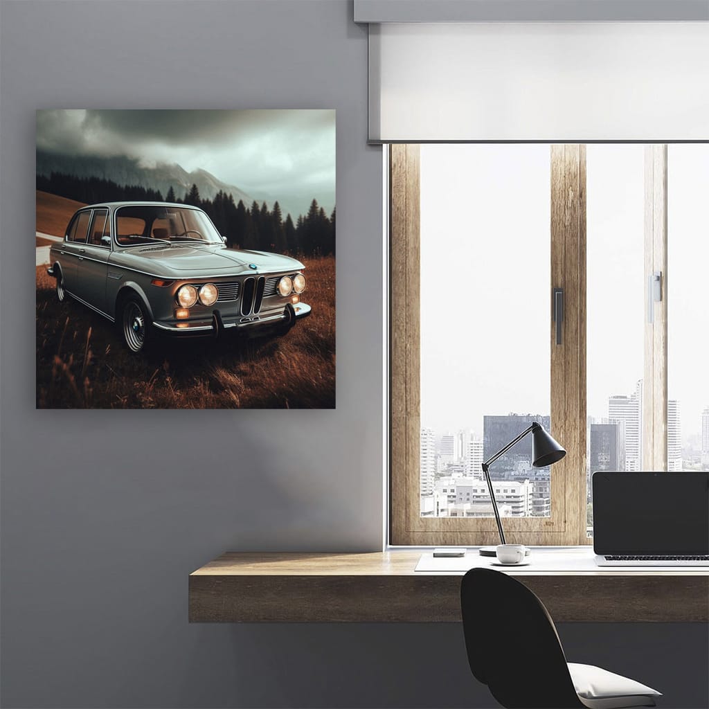 Bmw Retro Gray Natu Wall Art