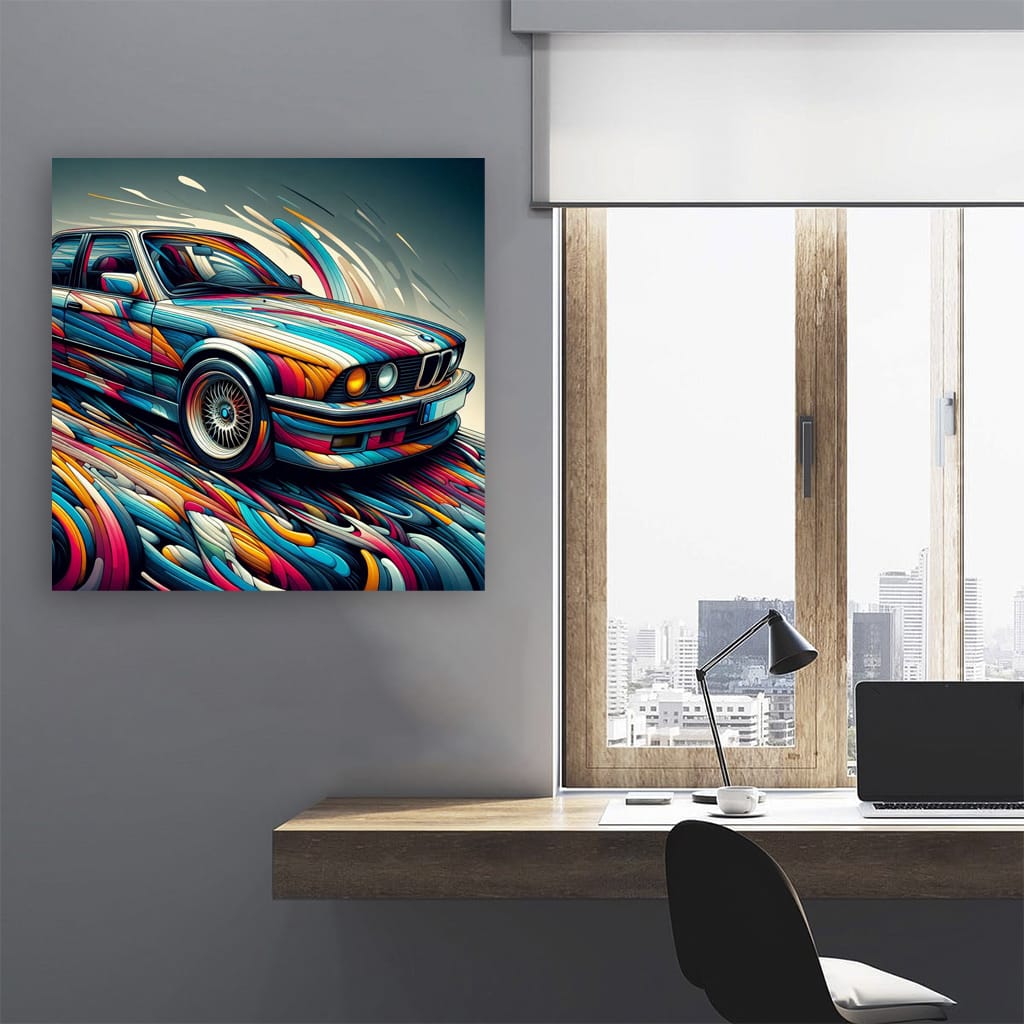 Bmw Retro Old Absctract Wall Art