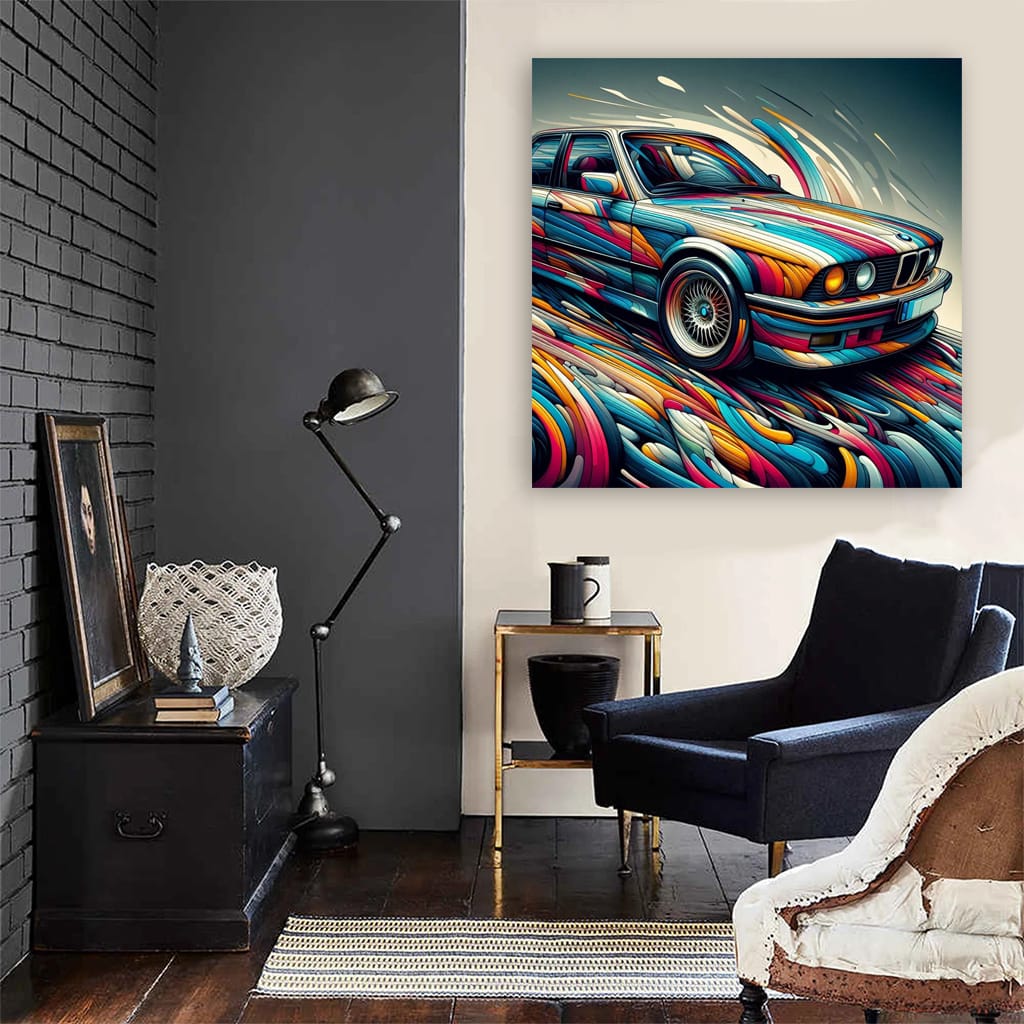 Vintage BMW Abstract - Classic Elegance in Motion