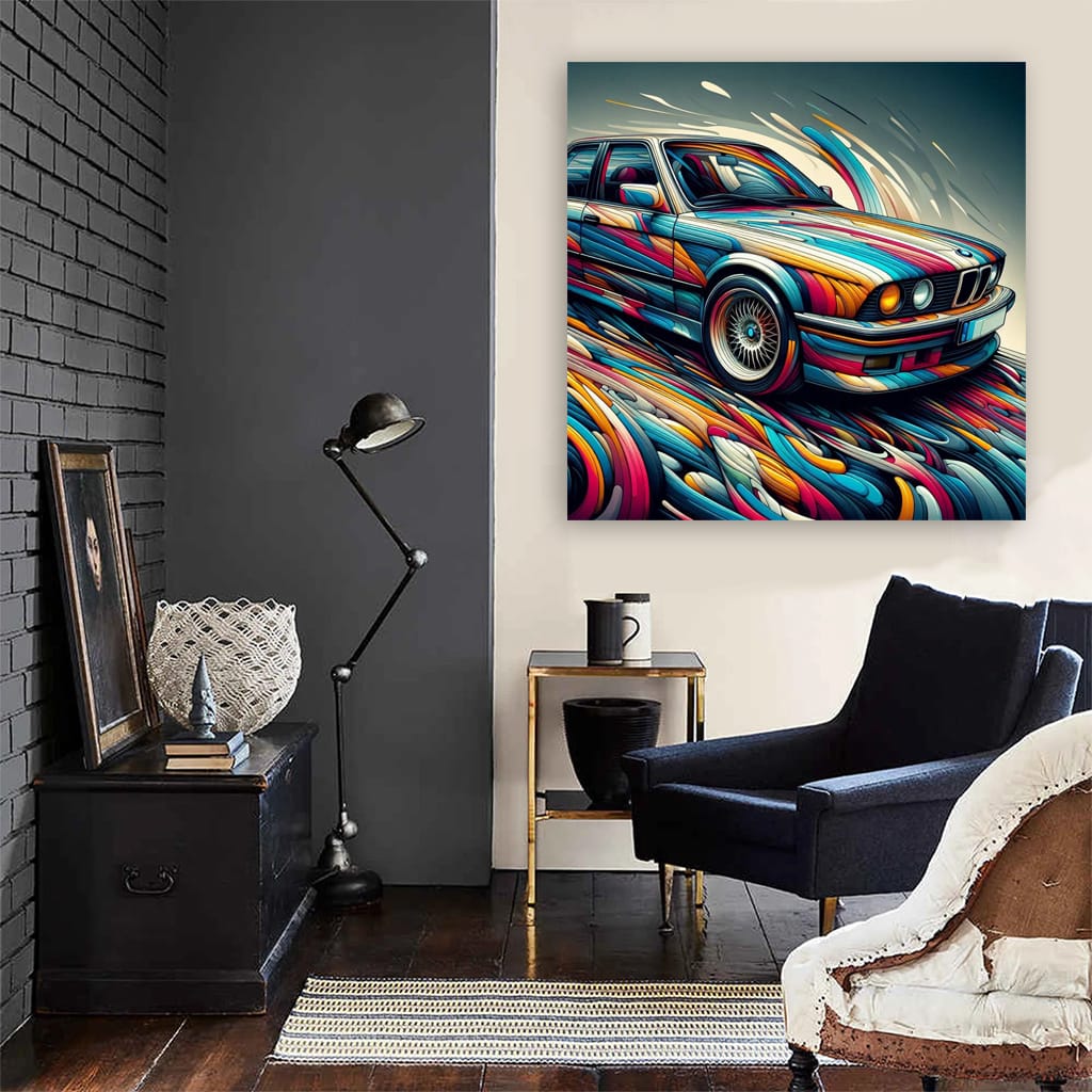 Bmw Retro Old Absctract Wall Art