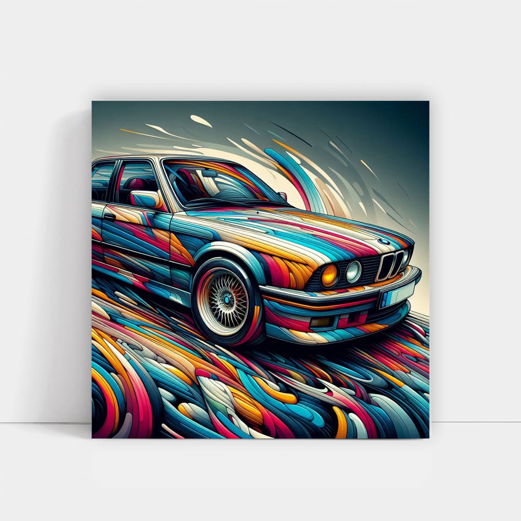 Bmw Retro Old Absctract Wall Art