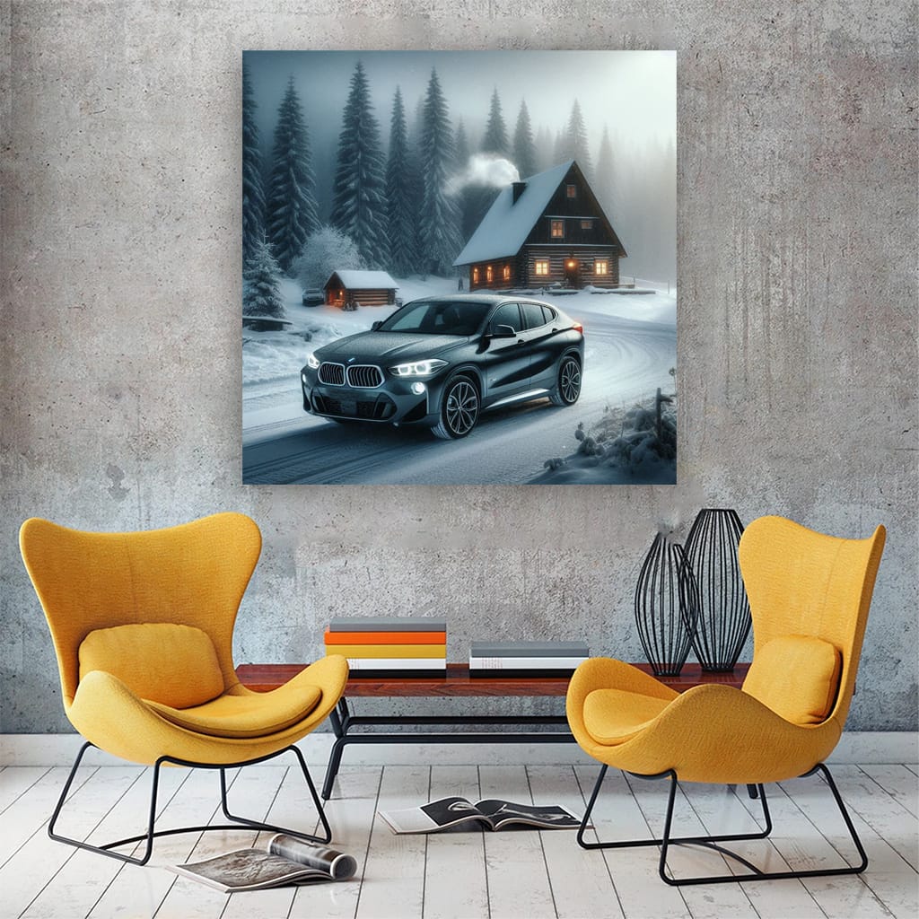 Bmw X2 Winter Wall Art