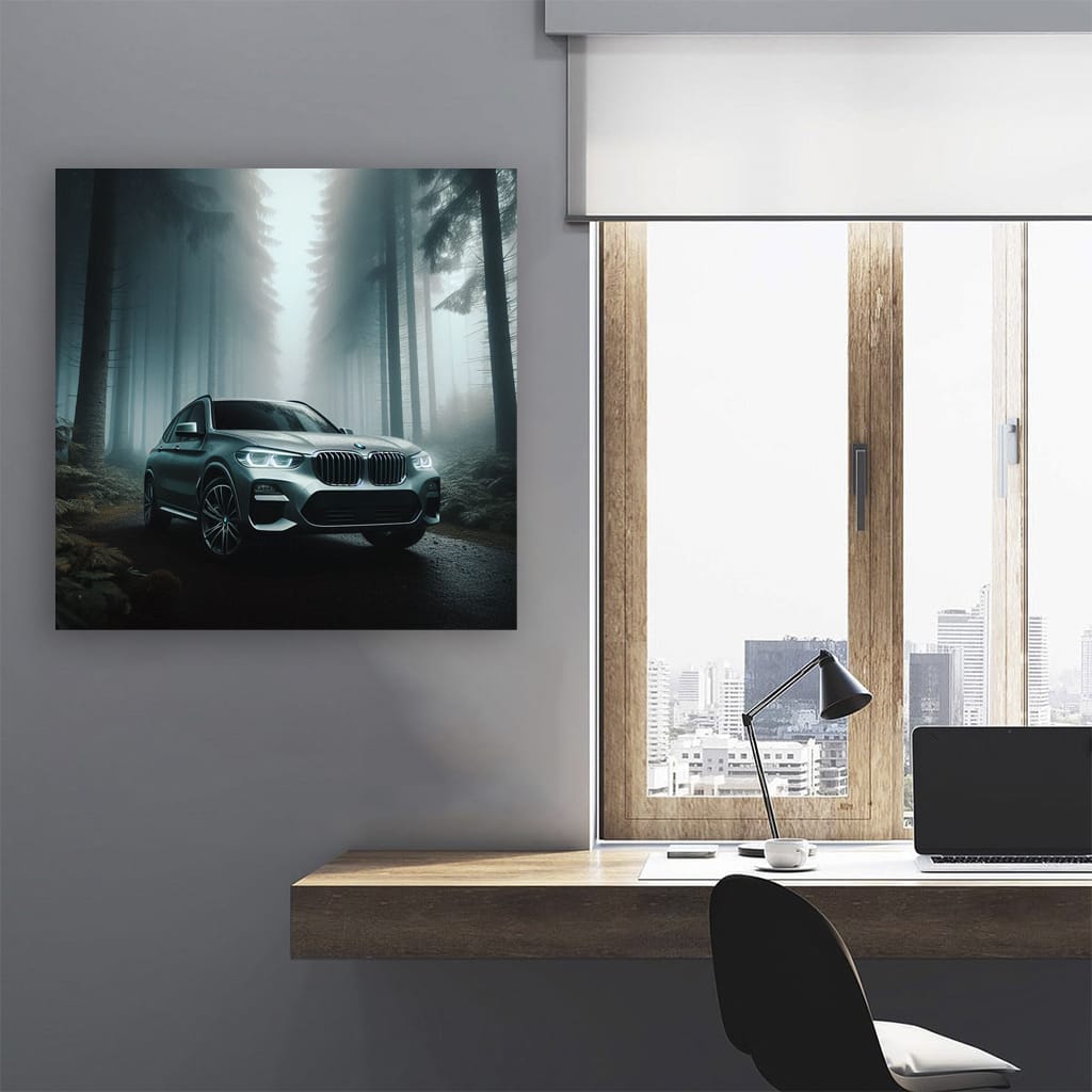 BMW X3 in Fog - Elegance Meets Power on Road