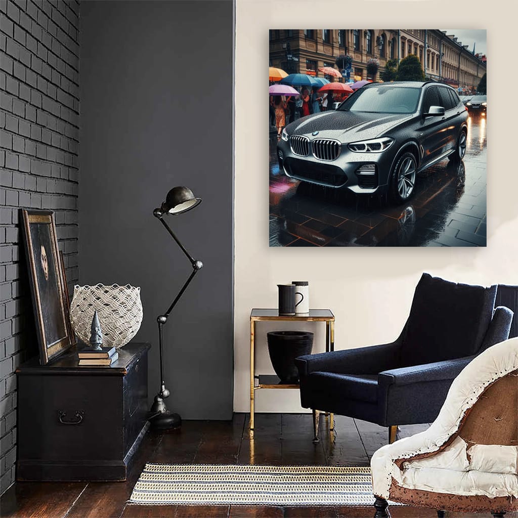 Bmw X3 Rainy Weather Wall Art