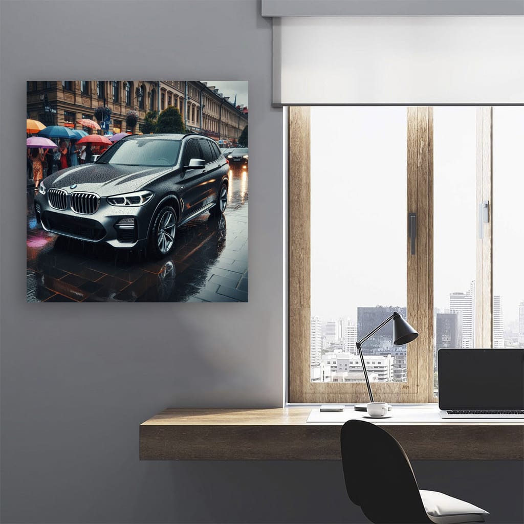 Bmw X3 Rainy Weather Wall Art