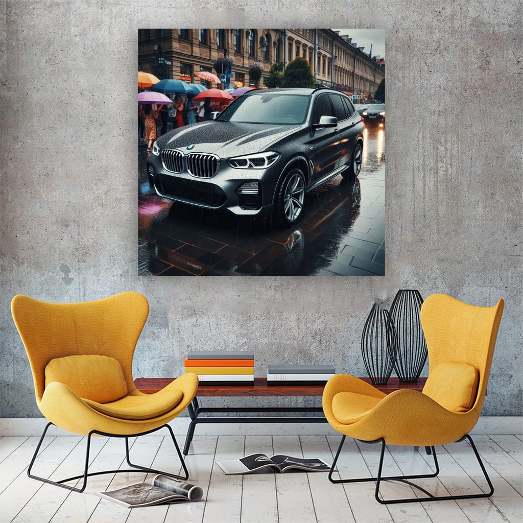 Bmw X3 Rainy Weather Wall Art