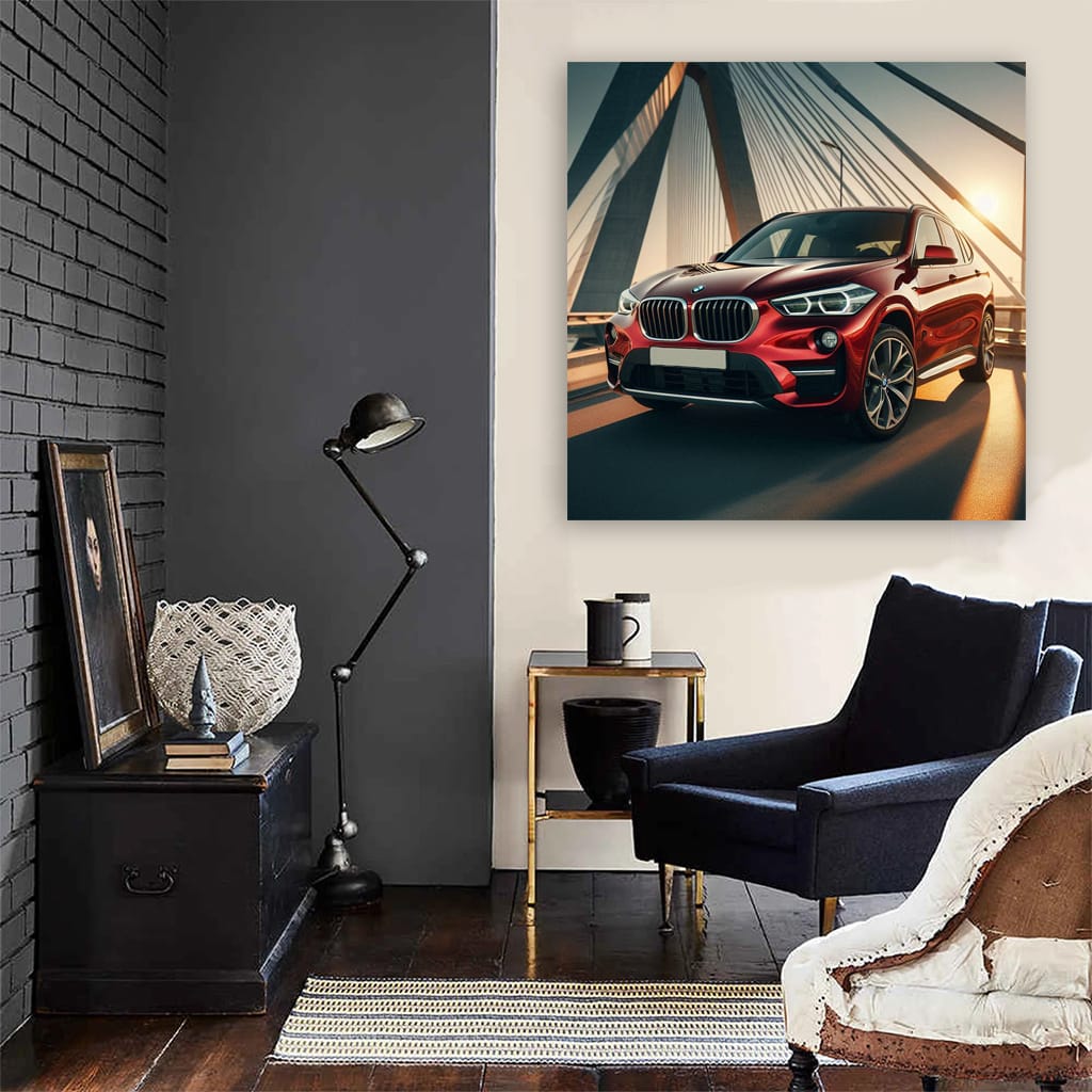 Red BMW X3 at Bridge - Power and Elegance in Motion