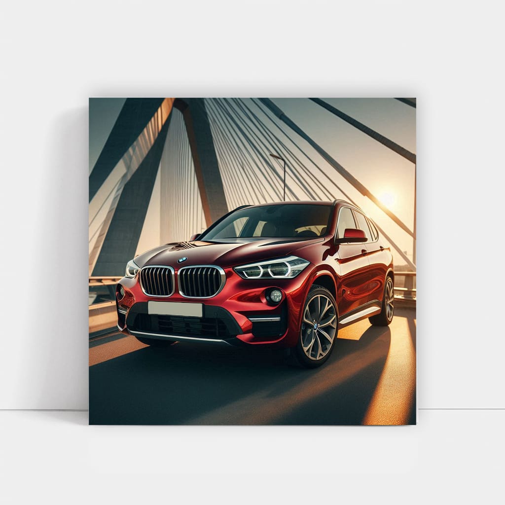 Red BMW X3 at Bridge - Power and Elegance in Motion