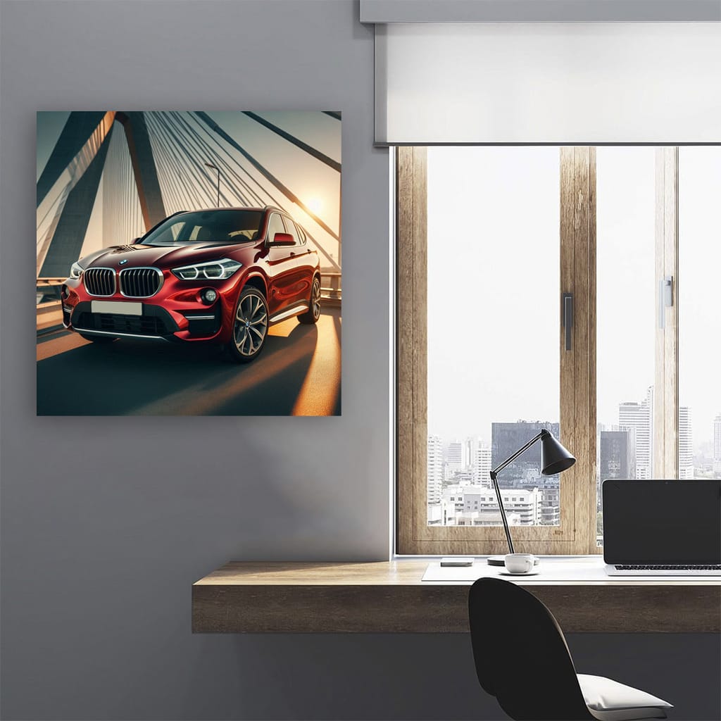 Red BMW X3 at Bridge - Power and Elegance in Motion