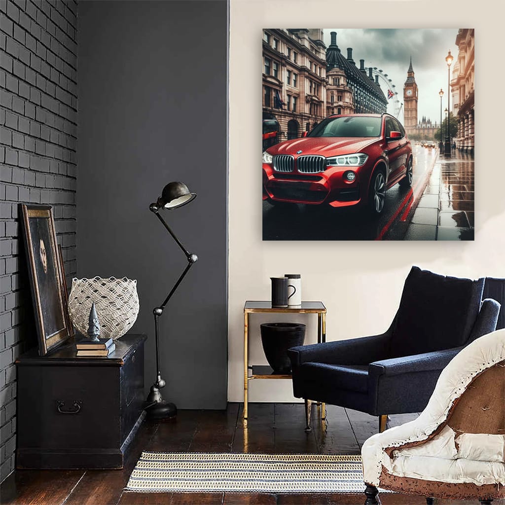 Bmw X3 Red Lond Wall Art