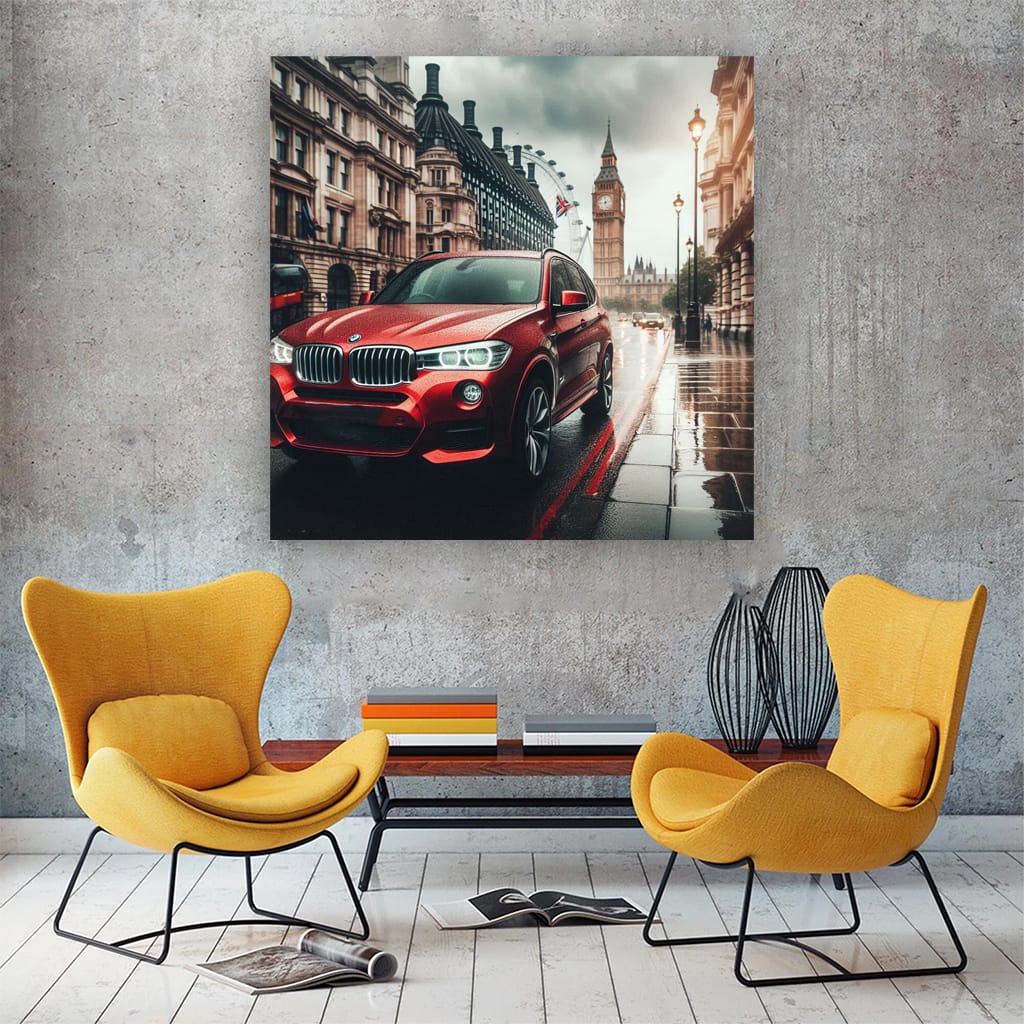 Bmw X3 Red Lond Wall Art