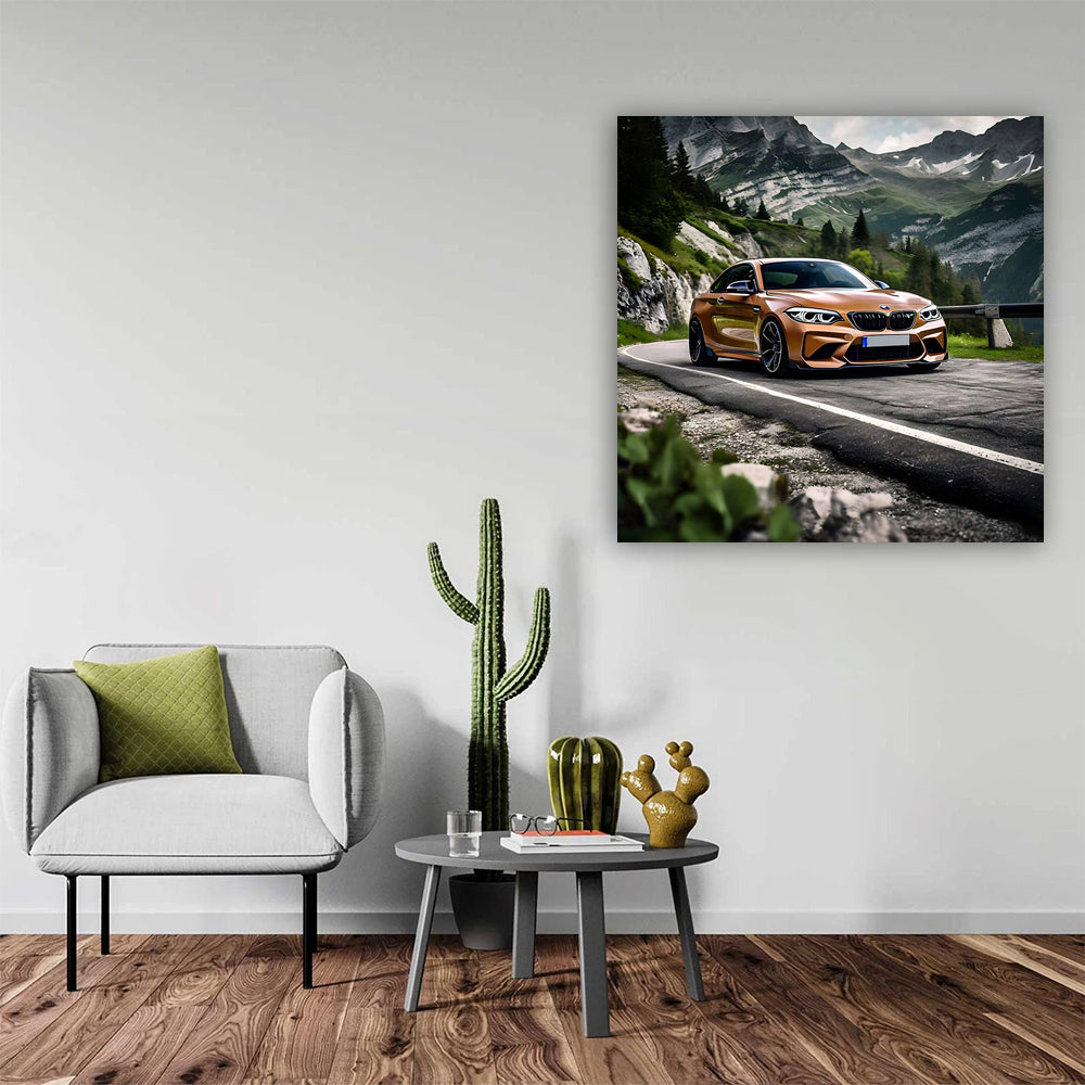 Bmw M2 Brown In Mountai Wall Art