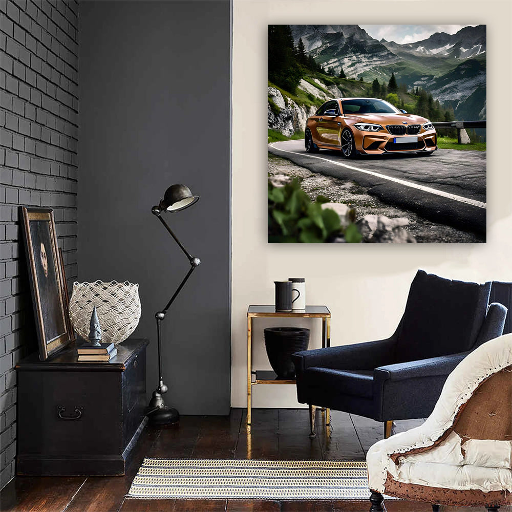 Bmw M2 Brown In Mountai Wall Art