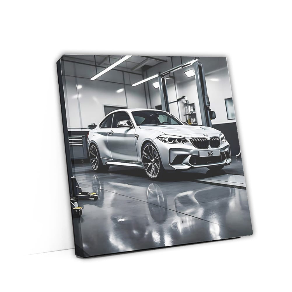 Bmw M2 Silver In Garag Wall Art