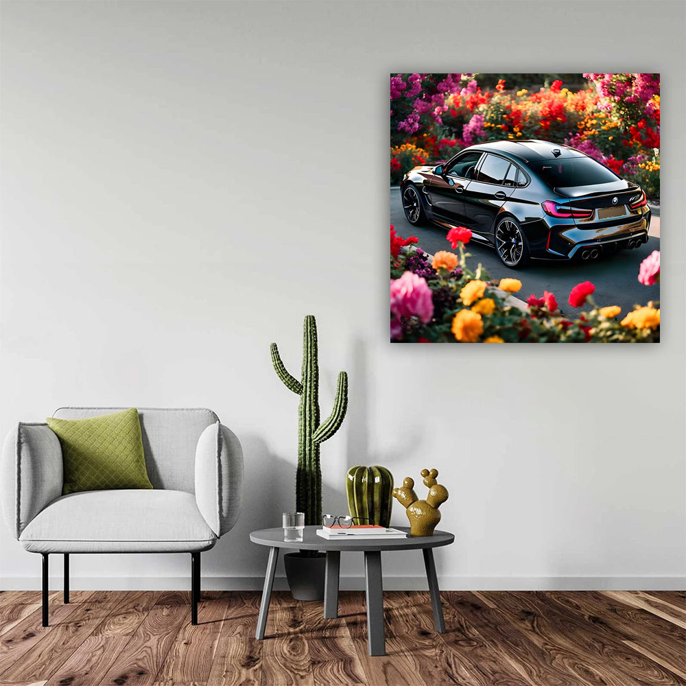 Bmw M3 Black In Flower Wall Art