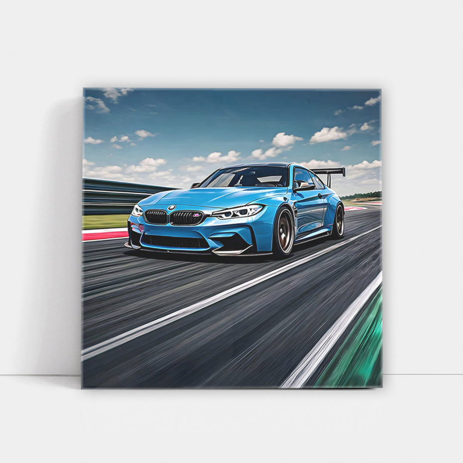 Blue BMW M3 on Racetrack - Speed and Precision in Motion