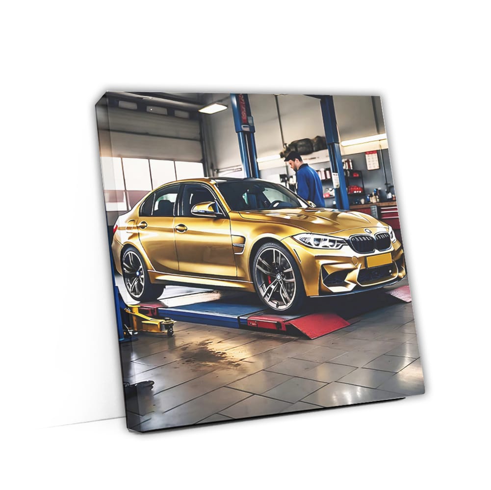 Bmw M3 Gold In Auto Servic Wall Art