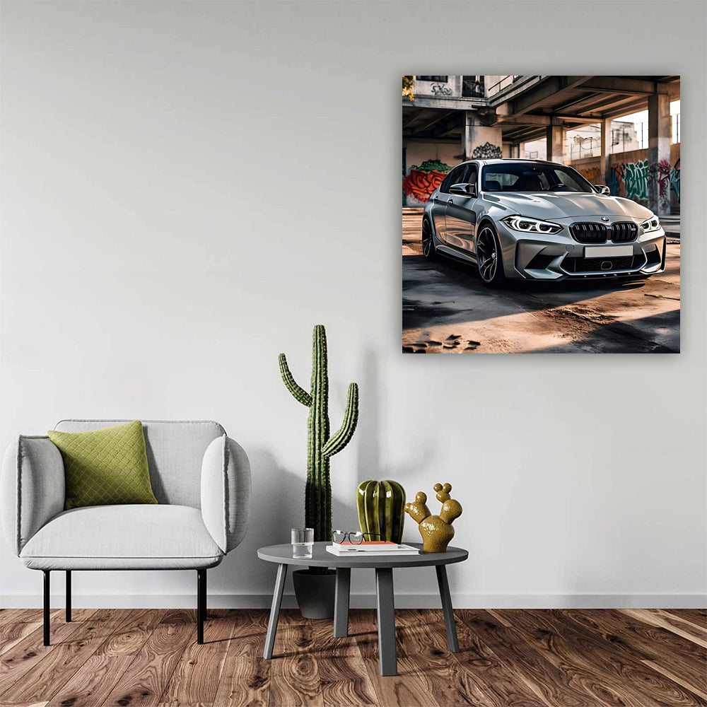 Grey BMW M3 in Urban Setting - Iconic Performance Machine