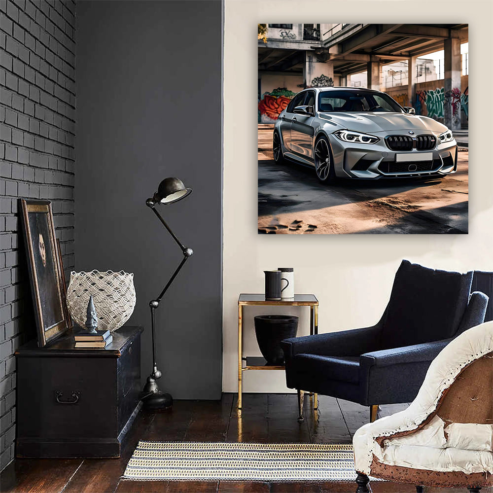 Grey BMW M3 in Urban Setting - Iconic Performance Machine