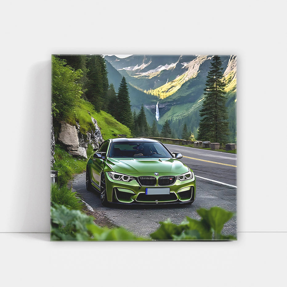 Vibrant Green BMW M4 in Scenic Park - Bold and Dynamic