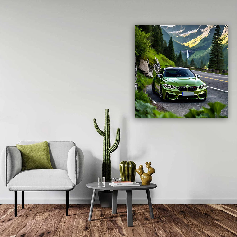 Vibrant Green BMW M4 in Scenic Park - Bold and Dynamic