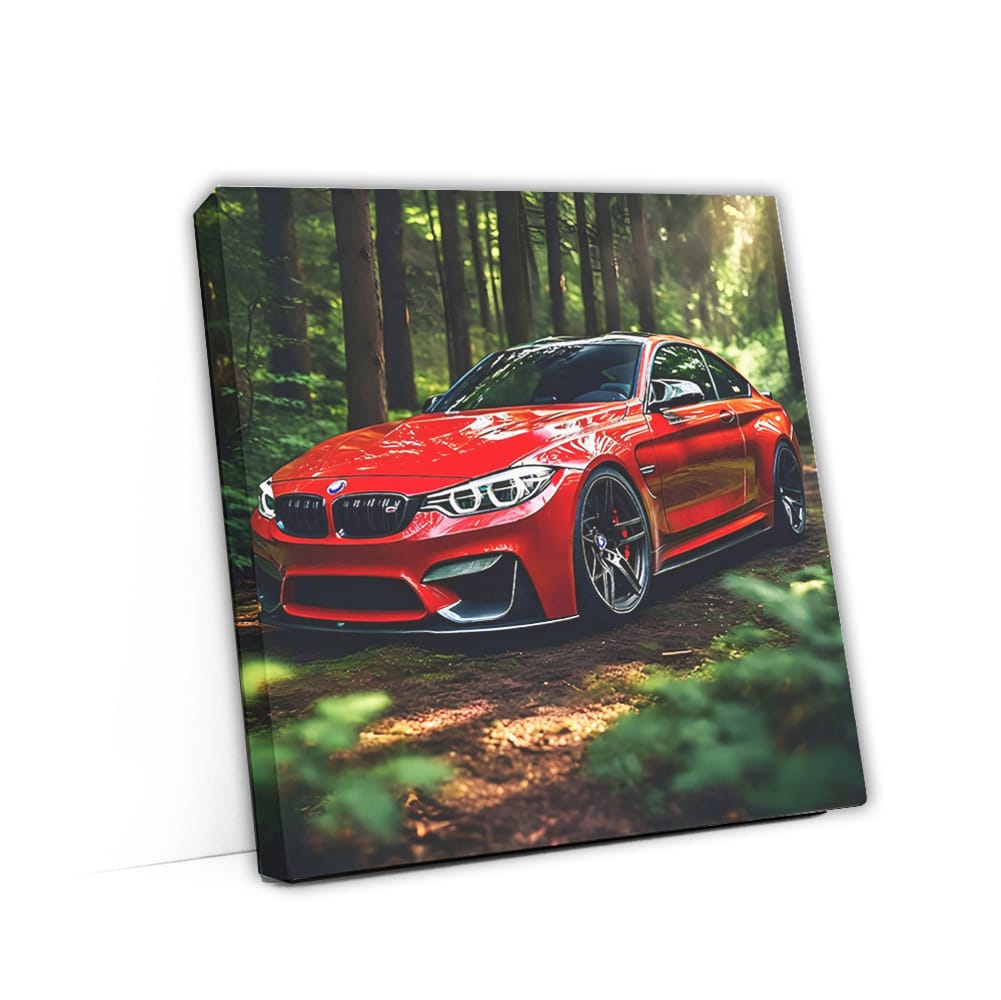 Bmw M4 Red In Fores Wall Art