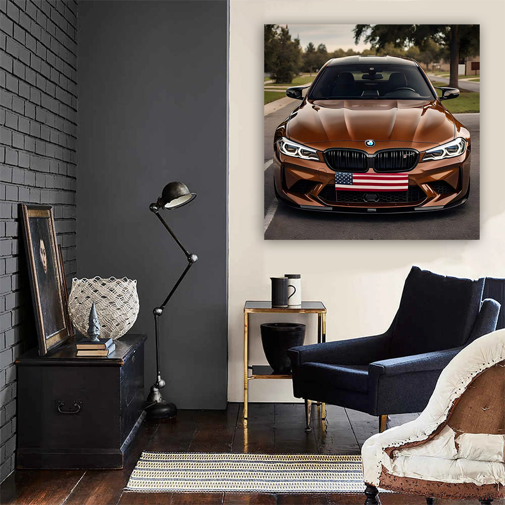 Brown BMW M5 – Beast with USA Flag