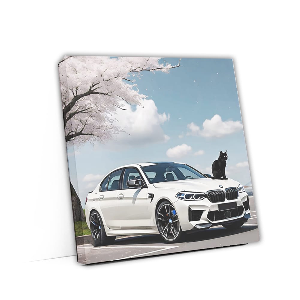 Bmw M5 White With Ca Wall Art