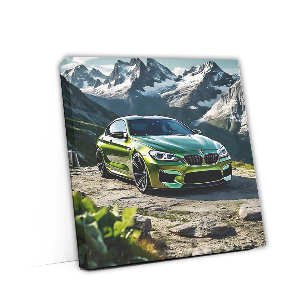 Bmw M6 Green In Mountai Wall Art