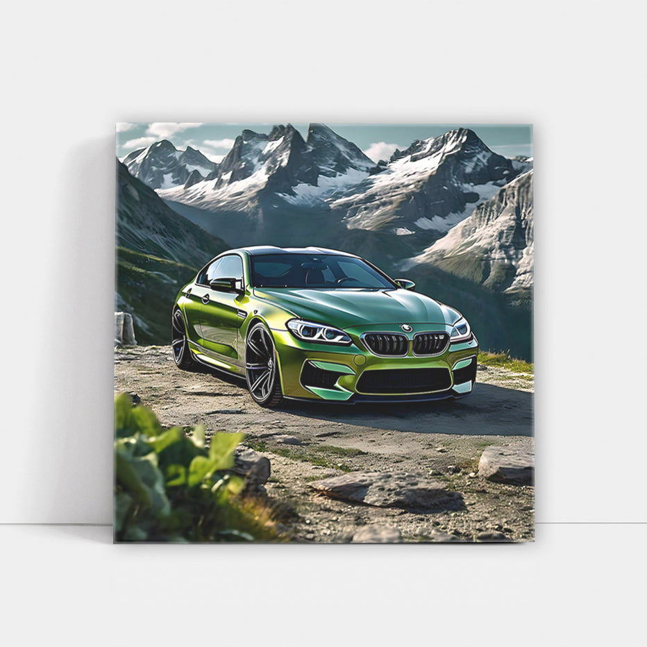 Bmw M6 Green In Mountai Wall Art