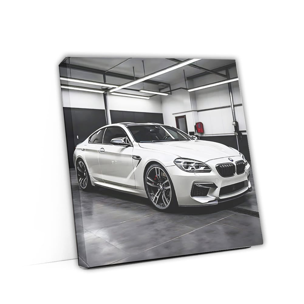 Bmw M6 White In Garag Wall Art