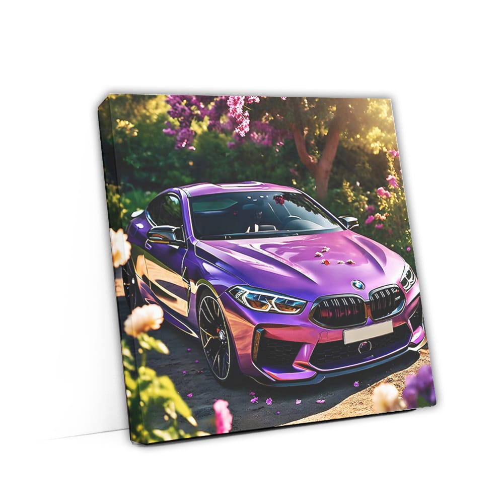 Bmw M8 Purple In Flower Wall Art