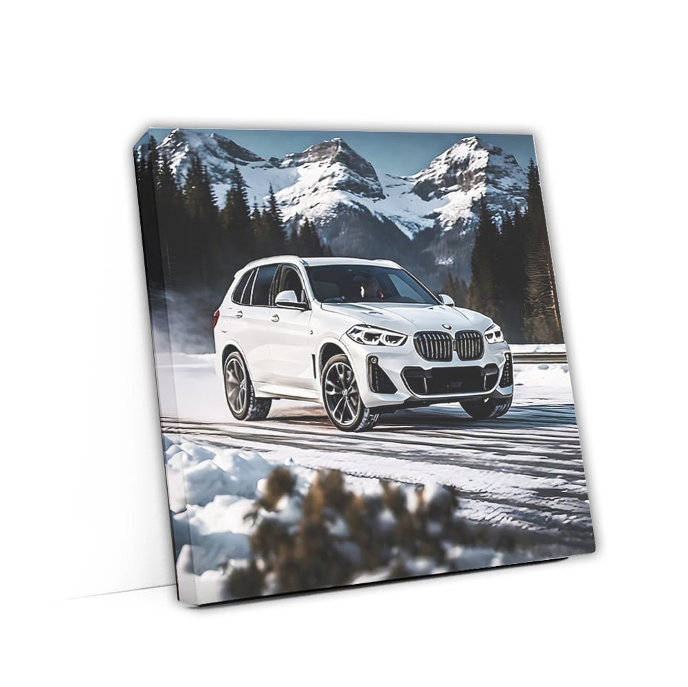 Bmw X5 White Winter Snow Drif Wall Art