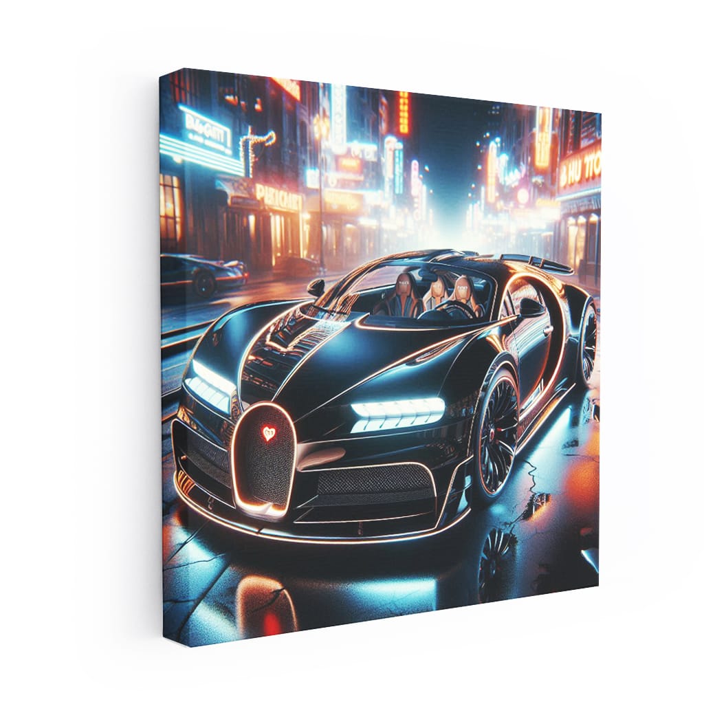 Bugatti La Voiture Noire Neon Wall Art