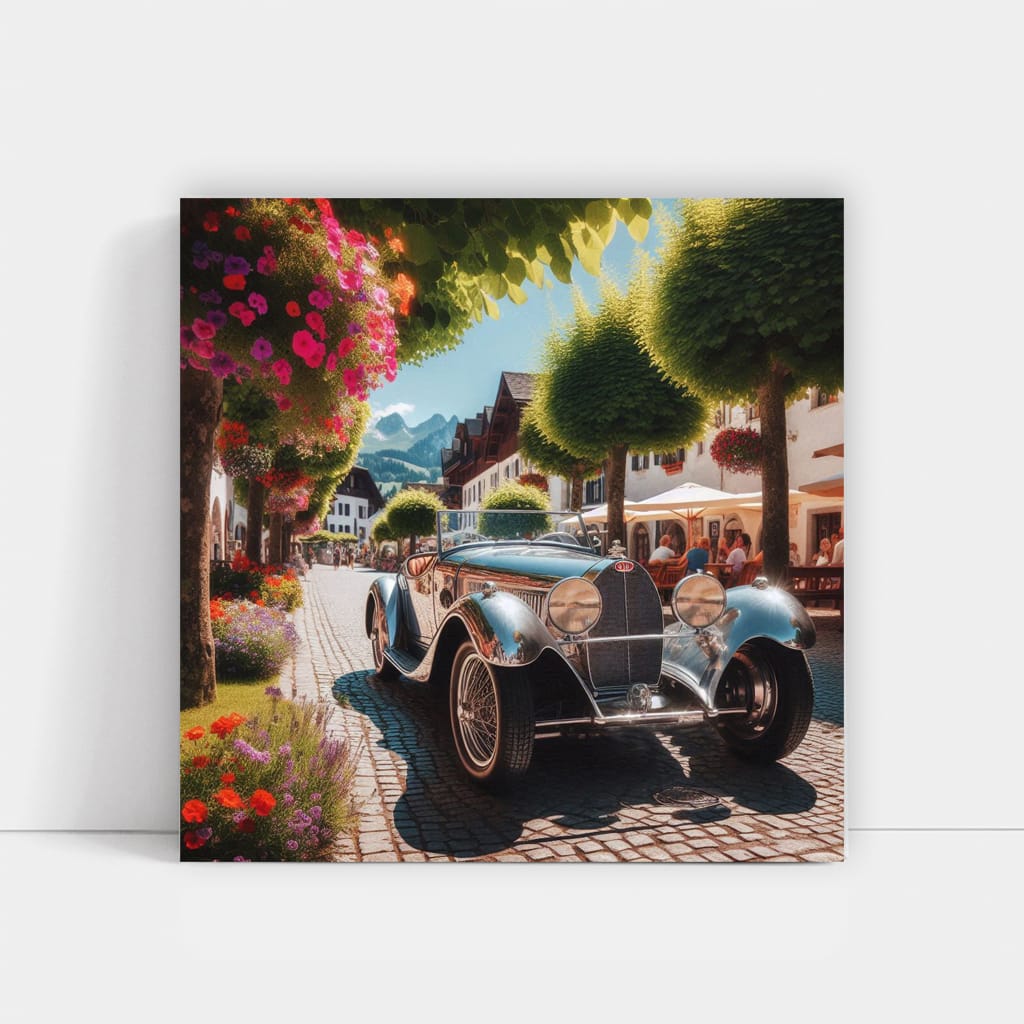 Bugatti Old Retro Sunny Weather Wall Art