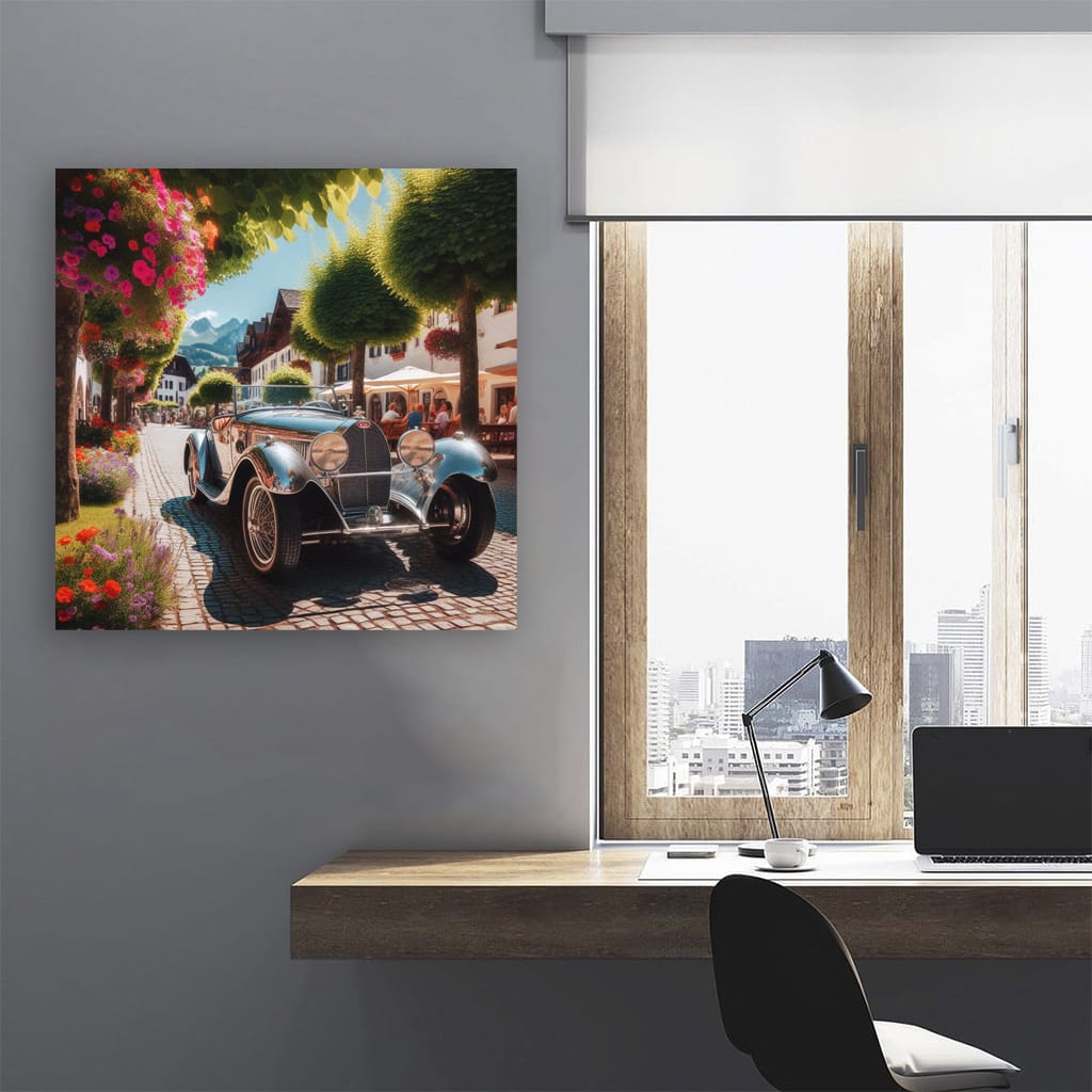 Bugatti Old Retro Sunny Weather Wall Art