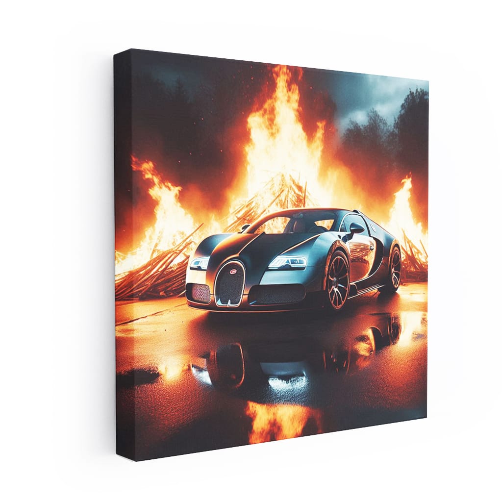 Bugatti Veyron Fire Wall Art