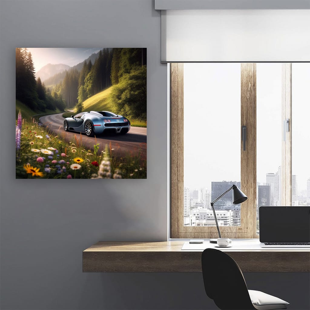 Dynamic Bugatti Veyron in Valley - Speed and Elegance