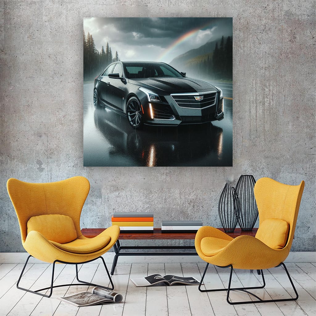 Cadillac Cts Cloudy Weath Wall Art