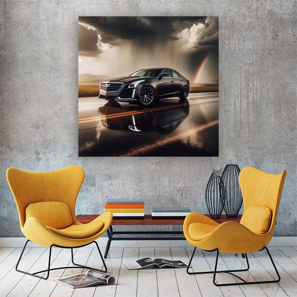 Cadillac Cts Cloudy Weather Wall Art