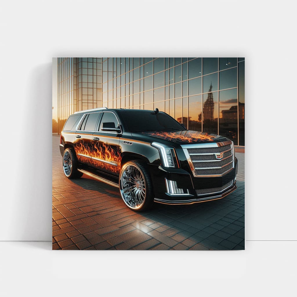 Cadillac Escalade Fire Wall Art