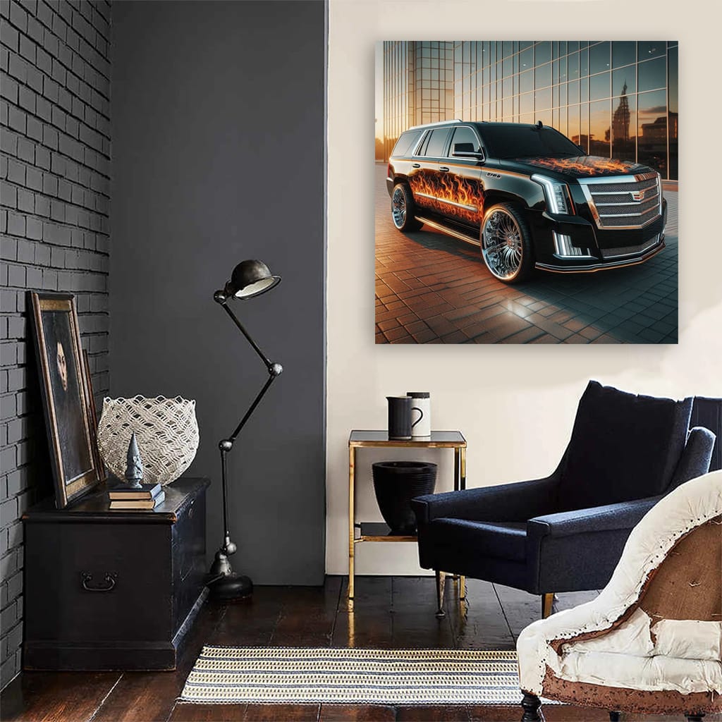 Cadillac Escalade Fire Wall Art