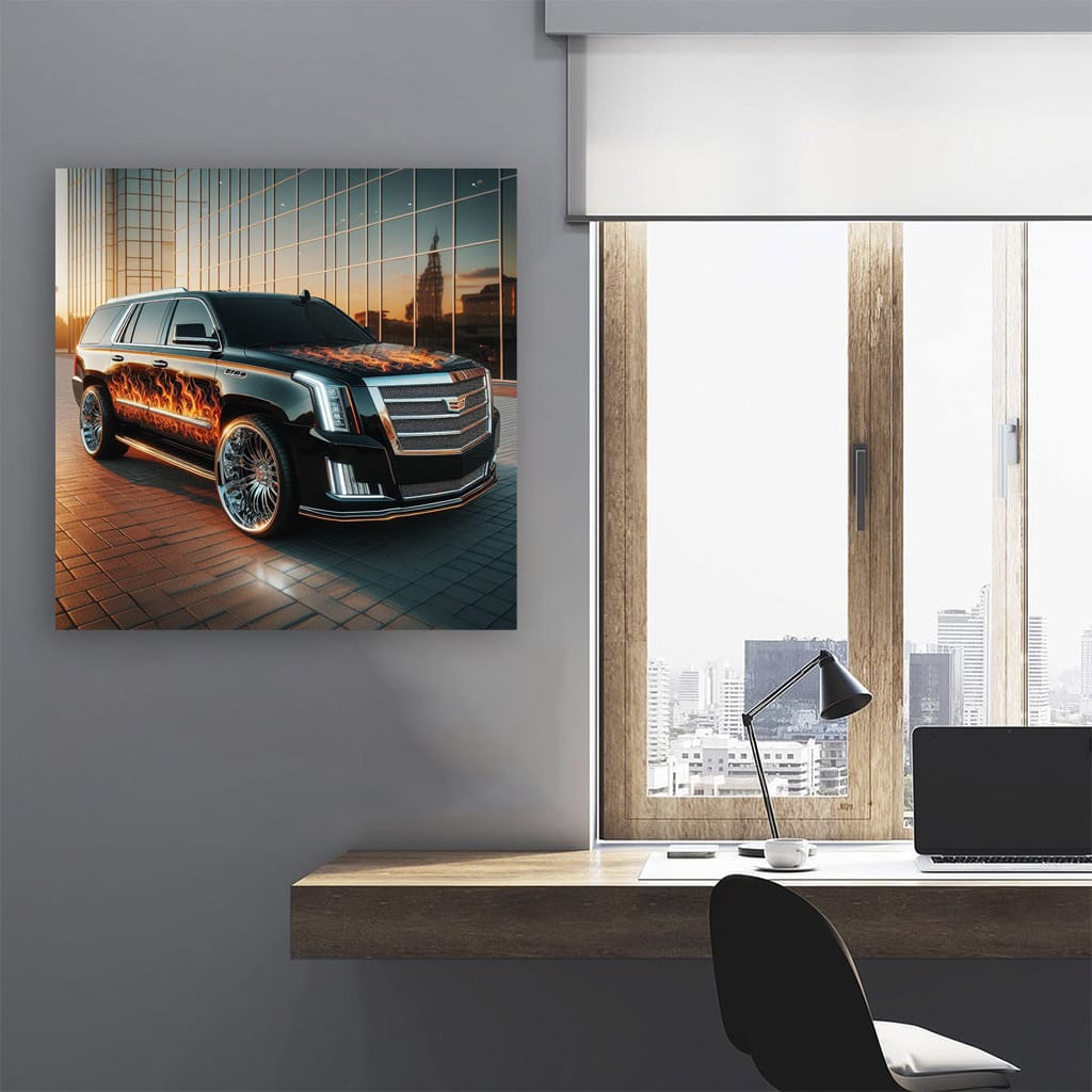 Cadillac Escalade Fire Wall Art