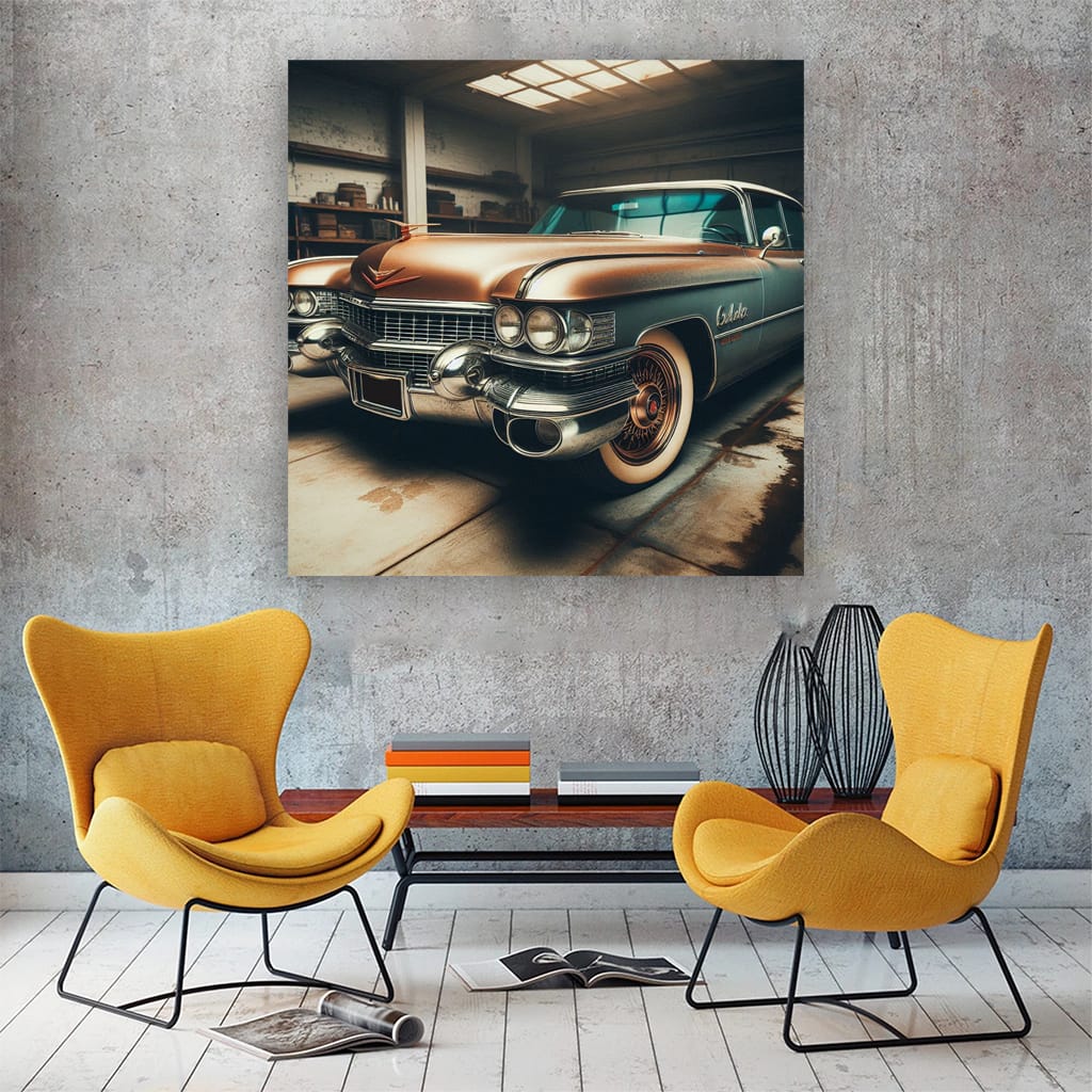 Cadillac Old Retro Gara Wall Art