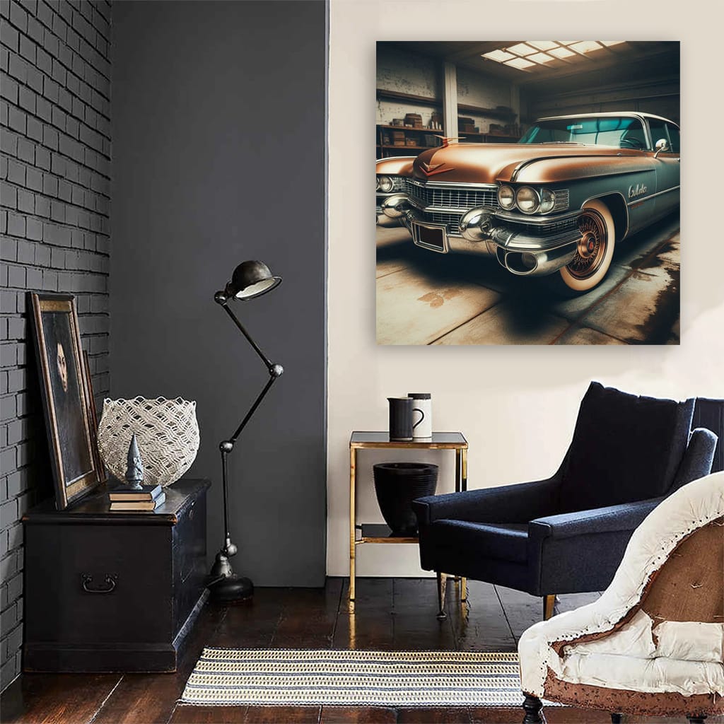 Cadillac Old Retro Gara Wall Art