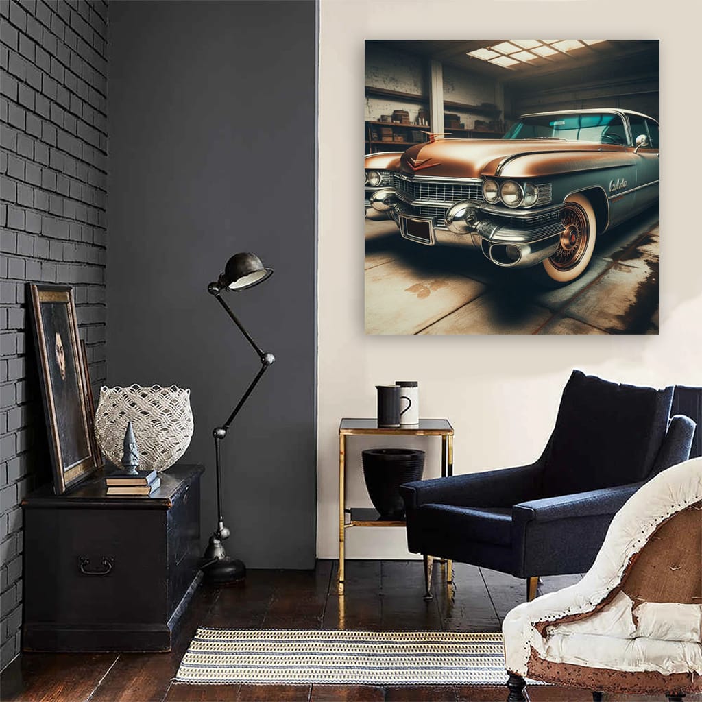 Vintage Cadillac in Classic Garage - Timeless Elegance