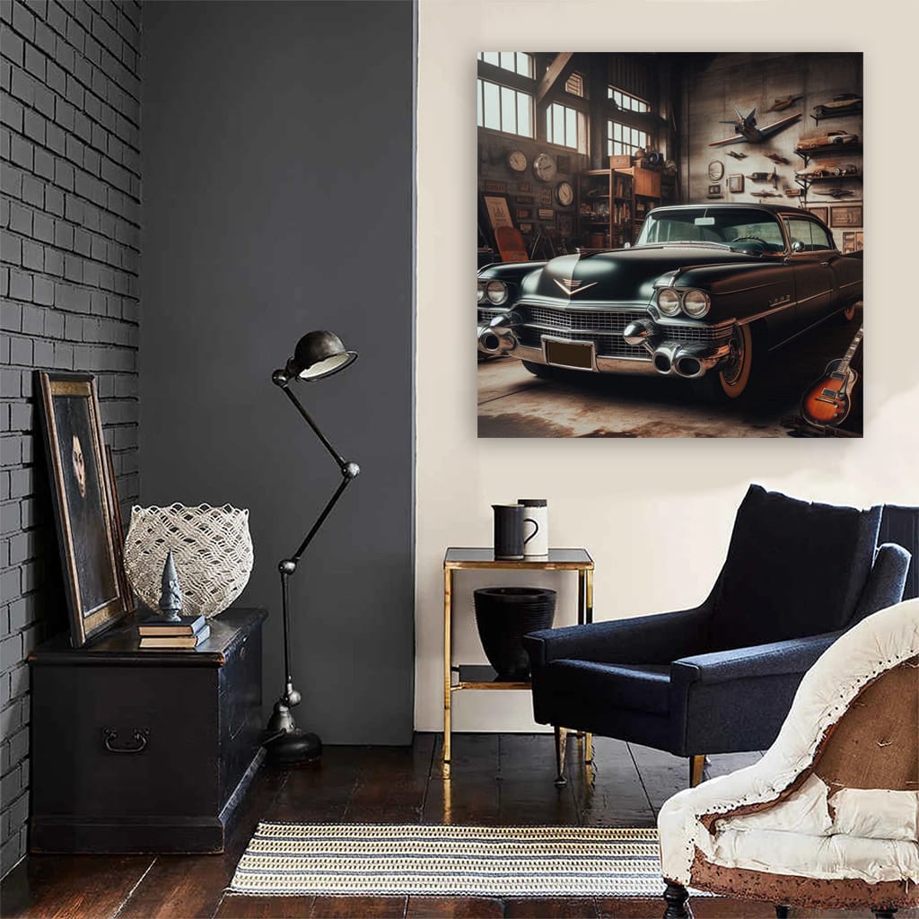 Cadillac Old Retro Garage Wall Art